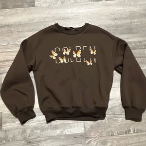 Shein brown monarch “golden” sweater shirt